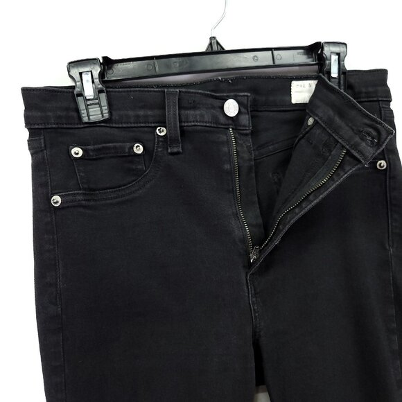 Rag & Bone High Rise Ankle Skinny Jeans Size 31 Black Denim - Picture 7 of 14